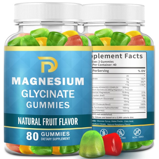 [BRSRAFQ5OF7AMCQY] Magnesium Glycinate Gummies for Adults & Kids, Sugar Free 400mg Magnesium Supplement Chewable, Sleep Aid, Stress & Muscle Relief,Relaxation, 160 Gummies