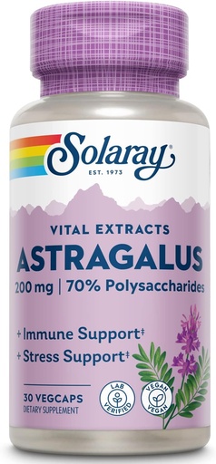 [BRSWIYTYO4GAAHY7] SOLARAY Astragalus Root Extract 200 mg | Adaptogenic & Healthy Immune Function & Stress Support | Non-GMO | 30 VegCaps
