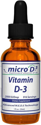 [BRSWIFY2BADRGGT2] Nutrasal Micro D3 Vitamina D-3 gotas - Alta Concentración (2 Millones de UI) Vitamina D3 con Nano Tecnología y hasta 10X Más Absorción -1 oz (30 ml)