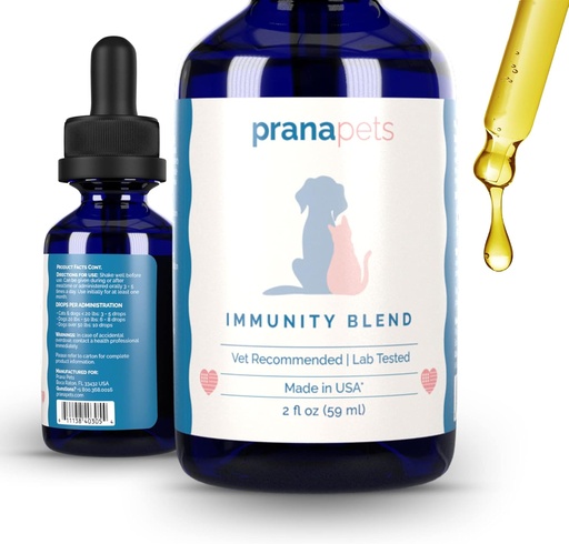 [BRSWGAARAQPRMH3L] PranaPets Immunity Blend Supplement for Dogs & Cats | Naturally Helps Relieve Fatigue & Weakness in Pets | Promoting Increased Energy, Normal Appetite & Immune Support