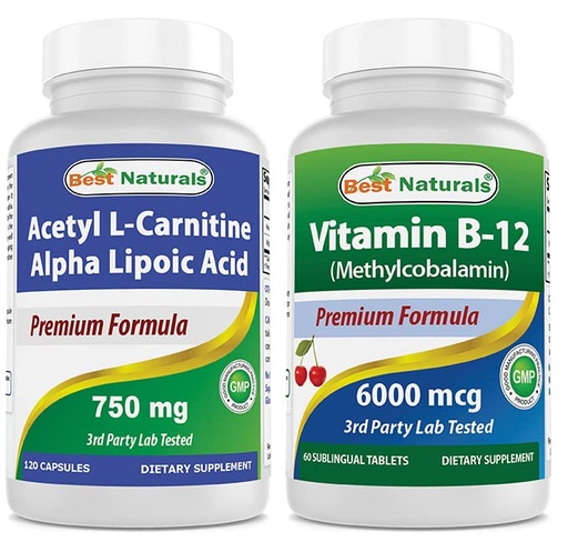[BRSRMAI7BACGYF3F] Acetyl L-Carnitine and Alpha Lipoic Acid 750 mg & Vitamin B-12 6000 mcg