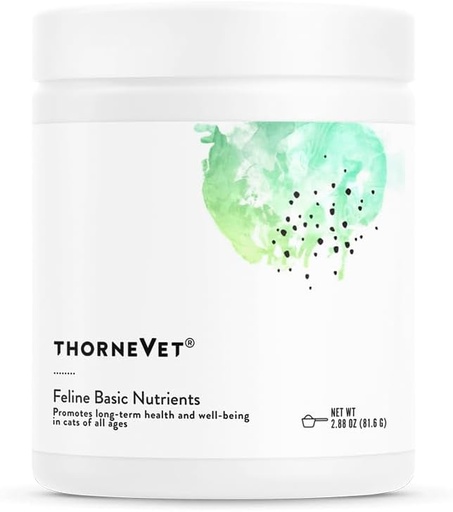[BRSROBQDOYBRUCL5] ThorneVet Feline Basic Nutriënten - Multivitamine en Mineraal Poeder Gezondheid Supplement voor Katten van alle leeftijden - met Aminozuren, Omega 3 vetzuren & Probiotica - Smakelijke Beef Lever Smaak - 120 scoops