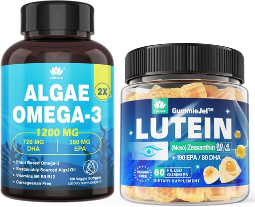 [BRSRABTQBNYAYC33] Brez sladkorja Lutein 20mg 40mg +Vegan Omega 3 DHA EPA