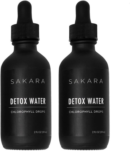 [BRSWGBQCCICBSALG] SAKARA Detox Water Drops, 60 Servings - Chloropell Limylill Deixades, Chloropill Water for Lymphatic Drinage, coser Detox Bebe, implementació d'Energia Natural, lliquid Chlorophills suplementaris, Viminades