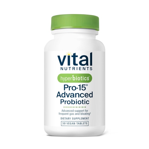 [BRSWIHAHC4FRE2Y7] Hyperbiotics Vital Nutrients Pro-15 Advanced Probiotics for Women and Men | 15 Strains + Kiwifruit | Clinically Studied Daily Probiotics for Digestive Health, Gas, & Bloating | 30 Vegan Tablets