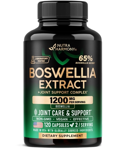 [BRSRAZY2AUDQKGQ4] Boswellia 1200mg - Boswellia Extract | Turmeric | Hyaluronic Acid | MSM | Same - Joint Health & Comfort - Boswellia Serrata | 65% Boswellic Acid - for Men & Women - Made in USA - 120 Capsules