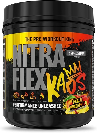 [BRSRAGAZCVYGAH3A] GAT SPORT Nitraflex KAOS Pre-Workout Powder (Peach Pineapple)