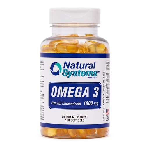[BRSWIZQIOUPRKYDY] Omega 3 1000mg Fish Oil 100 Concentrated Softgels by Natural Systems - Omega 3 Supplements - Capsules for Daily Diet - EPA - DHA - Perfect for Heart, Eye, Brain and Joints Support*
