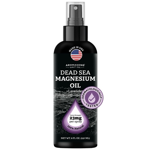 [BRSROHT4OQNAGGTH] Aromasong Magnesium Oil Spray Lavender - Extra Strength (23mg in Each Spritz) 8 Oz - Natural and Pure Magnesium Oil for Feet - Made in The USA - for Leg Discomfort and Promotes a Calm Sleep