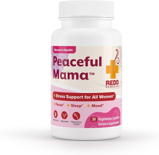 [BRSRMBA6BEAQACAV] Redd Remedies, Peaceful Mama, Support a Calm and Healthy Digestive System, Lemon Balm and Ginger Root, 30 Vegetarian Capsules