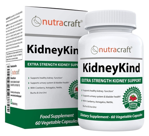 [BRSWIAQODIBRACTM] Nutracraft KidneyKind #1 Kidney Support and Detox Supplement | Kidney Cleanse for Bladder & Urinary Health | Buchu, Juniper, Uva Ursi, Cranberry, Nettle Leaf & More | 60 Vege Capsules