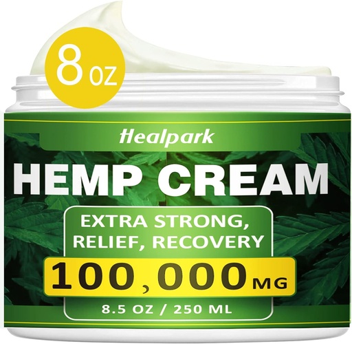 [BRSW2FAYOEBA2EY4] Healpark Natural Hemp Cream - 8.5 fl oz - עם Arnica,MSM, Turmeric, Menthol