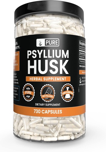 [BRSWGBAQAEFRSG37] PURE ORIGINAL INGREDIENTS Psyllium Husk (730 Kapseln) Kein Magnesium oder Reisfüller, Immer rein, Lab Verifiziert
