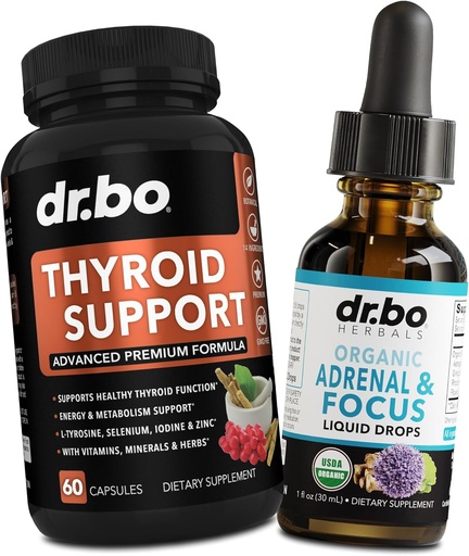 [BRSRA2YBCUDREYLP] Thyroid Support & Adrenal Focus Drops - Thyroid Supplement Complex with L-Tyrosine Selenium Iodine & Organic Adrenal Support Supplements Focus Liquid Drops - Natural Brain and Memory Fatigue Attention
