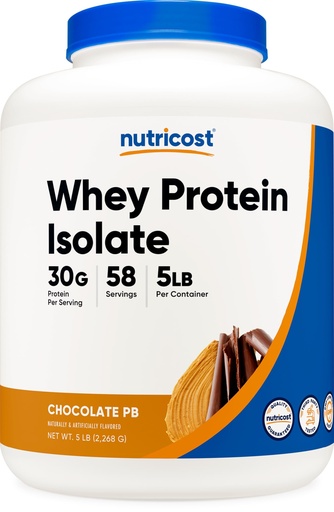 [BRSWYED3AQMRGC3Z] Nutricost Whey Protein Isolate (Chocolate Peanut Butter, 5 Pound) Protein Powder