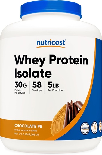[BRSWYED3AQMRGC3Z] Nutricost Whey Protein Isolate (Chocolate Peanut Butter, 5 punta) Proteiinijauhe