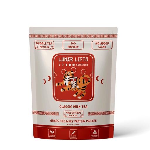 [BRSRAYA7AEBA2H35] Lunar Lifts Nutrition Classic Milk Tea Boba Protein Powder | Whey Protein Isolate | 26g Grass Fed Whey Protein Powder | No Added Sugar or Artificial Ingredients | Bubble Tea