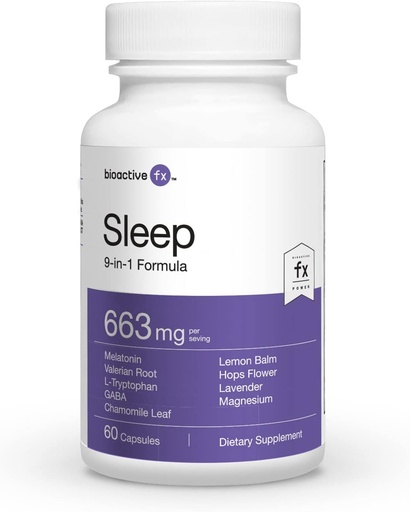 [BRSRMYYCA4GR4FLP] Sleep - 60 Capsules - All Natural -100% Drug-Free Sleep aid and Non-Habit Forming- Powerful 9-in-1 Formula with an Advanced Herbal Complex