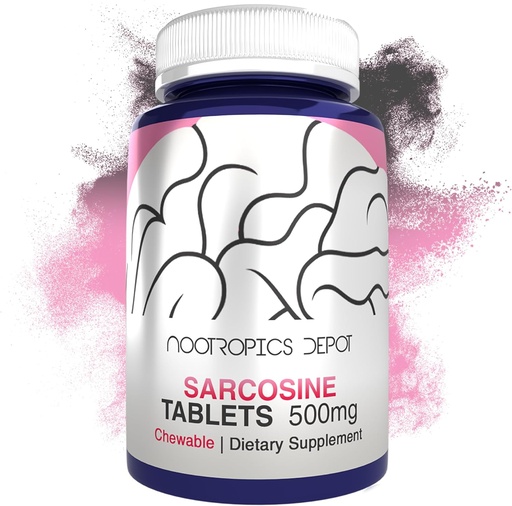 [BRSWGAIBPIMQ4E3F] Nootropics Depot Sarcosine Tablets | Chewable | 500mg | 120 Count