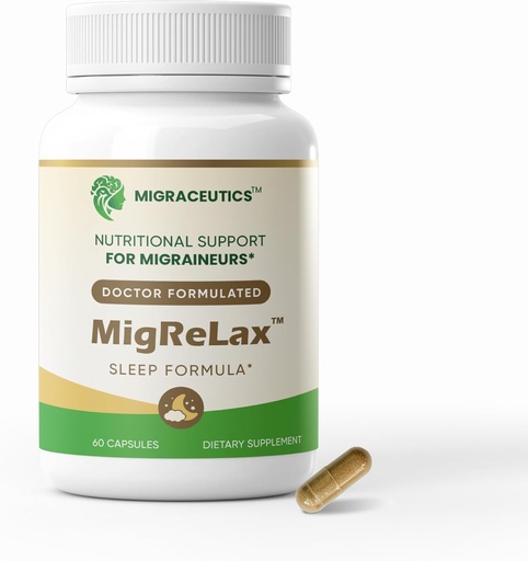 [BRSRAZA6BBYRM3Q7] MigReLax - Doctor Formulated Migraine Relief Supplements - Sleep & Relaxation Support with Valerian, Lemon Balm, Passion Flower, Hops - Migraine Supplement for Women & Men - Migraine Headache Support