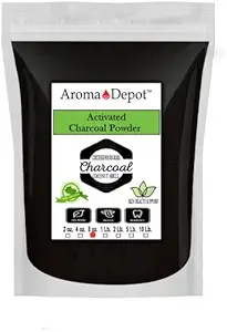 [BRSROCALPMARE2A3] Aroma Depot 8 oz. Coconut Activated Charcoal Powder - Supports Health, Vegan, Non-GMO, No Additives, Food Grade, Teeth Whitening Powder, Charcoal for Facial Scrub, and Soap Making. (8 oz.)