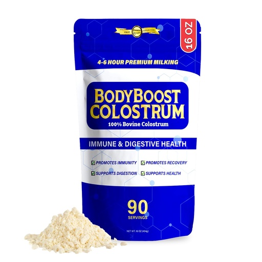 [BRSROEIHBYJRS2TZ] BodyBoost Premium Colostrum Whole, 100% Bovine Colostrum Powder, Immune Booster Supplement with Immunoglobulin & Lactoferrin, Grass Fed Colostrum Powder, Gut Health, Diverse Intake,16 oz