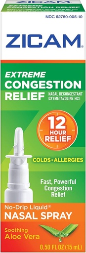 [BRSWGZYDBYPQICAV] Zicam Extreme Congestion Relief No-Drip Liquid Nasal Spray with Soothing Aloe Vera, 0.5 Ounce (Pack of 2)