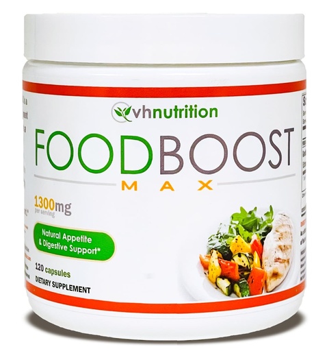 [BRSWGEDRPIDRG3Y6] VH Nutrition | FoodBoost MAX | 1300mg Appetite Stimulant* Weight Gain Pills* for Men and Women | Formulated with Gentian, Turmuric, Fennel | 120 Capsules