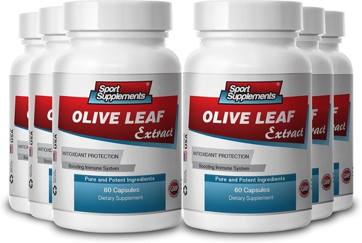 [BRSWIHIZOF5RSYD4] Sport Suplemen Olive Leaf Extract Powerful Antioksidant, Immune System Health 500mg (6 Botol, 360 Kapsul)