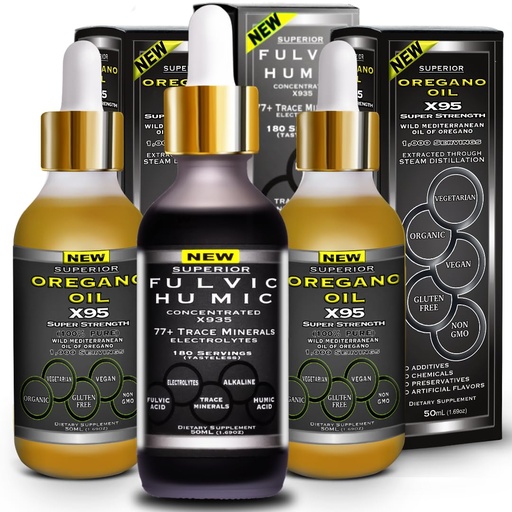 [BRSRABDQO4CGKFD7] Fulvic Humic Acid Ionic Trace Minerals with Electrolytes Liquid Supplement Plus Oregano Oil Drops Super Strength More Versatile Then Oil of Oregano Softgels and Capsules