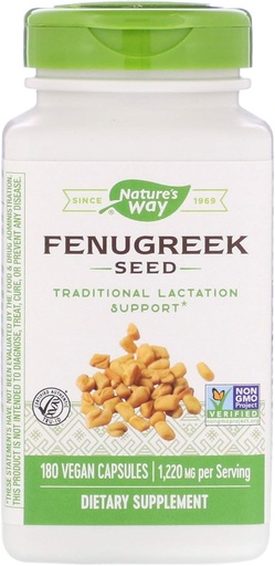 [BRSWIYAFBIMGEHIZ] Nature's Way Fenugreek Seed 1,220 mg, Non-GMO Project Verified, TRU-ID Certified, Vegetarian, 180 Count, Pack of 2