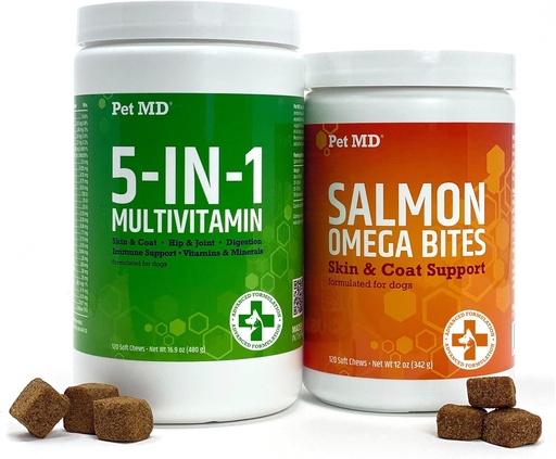 [BRSWYFIYOQIROYDA] Pet MD Salmon Omega Bites + 5in1 Multivitamin Softchews