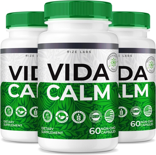 [BRSROFA6BYPBACTL] rize labs - Vida Calm Advanced Formula Capsules, Provides Maximum Strength, for Stress, Calming, Relaxation, Supplement (180 Capsules)
