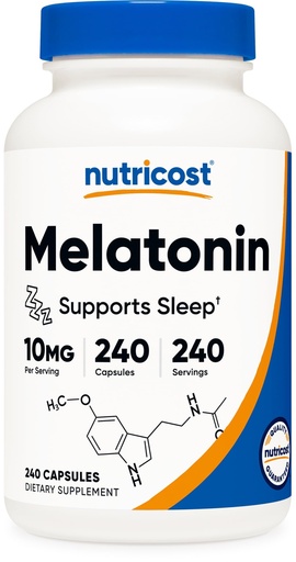 [BRSRMFIEBANGCA3Z] Nutricost Melatonin 10mg, 240 Capsules, Non-GMO & Gluten Free