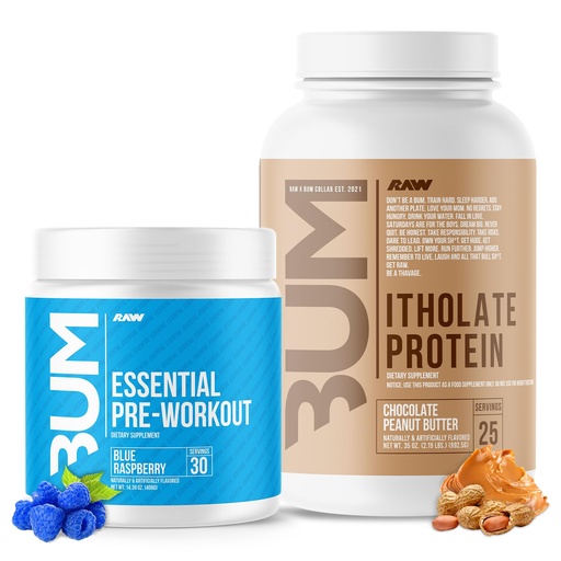 [BRSRAFT4CB7GYGTH] RAW Whey Isolate Protein Powder & Essential Pre-Workout Bundle