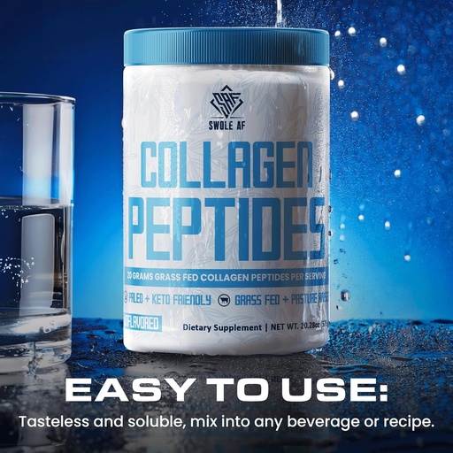 [BRSRAGTQA4BQIGTO] Swole AF Collagen Peptides | Paleo & Keto Friendly Powder | Unflavored Dietary Supplement for Youthful Radiance, Joint Support, Hair & Nail Strength, Gut Health