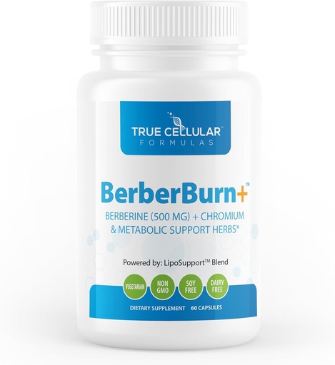[BRSROBT3OR6QY2DL] BerberBurn+: Supliment Berberine, Capsule de magneziu și crom pentru wellness și energie zilnică, Boost Vitality și Menținerea echilibrului, Nutrienți esențiali pentru sănătate, 60 Conte