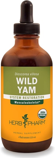 [BRSWIYTYOZ5GMCLI] Herb Pharm Certified Organic Wild Yam Liquid Extract for Musculoskeletal System Support - 4 Ounce
