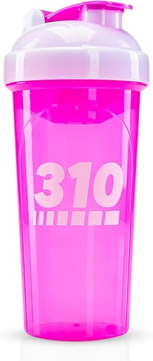 [BRSWG2QQAAIAYGTA] 310 Nutrition Protein Shaker Bottle - Durable Blender Bottle Shaker for Meal Replacement Protein Powders, Lemonade Mix, And Pre Workout - BPA-Free & Dishwasher Safe Mixer Cup - Pink