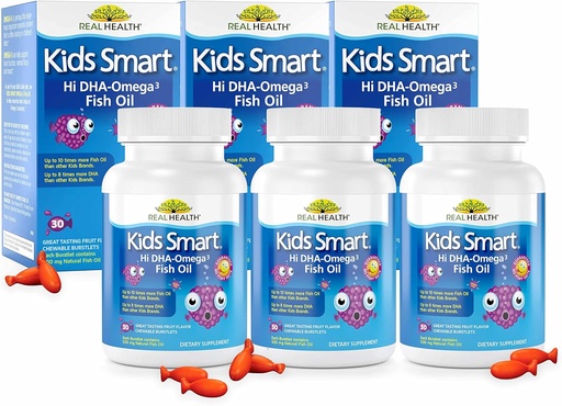 [BRSWGYIOBMBAOEI2] Real Health Bioglan Kids Smart Omega 3 Fish Oil, 30 Chewable Burstlets (Pack of 3)