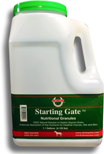 [BRSWIZT3B57QCF3U] SBS Equine Starting Gate Granules - Horse Stomach Ulcer Treatment & Ulcer Relief, Horse Supplement Formula Scoop for Feed, Perfect Prep as a Hair, Skin & Hoof Supplement (1.1 Gallon)