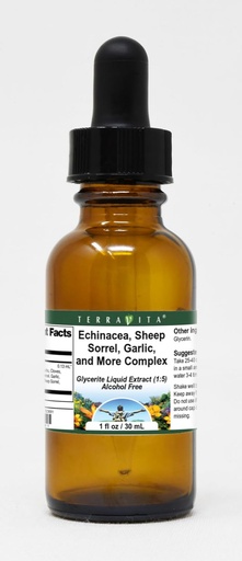 [BRSWGEIDCUBBOGTZ] Terravita Echinacea, Sheep Sorrel, Hvidløg og mere Complex Glycerite Liquid Extract (1: 5) - No Flavor (1 oz, ZIN: 523691)