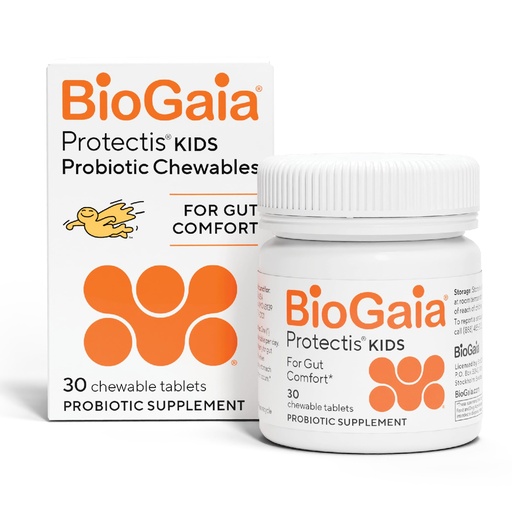 [BRSWIGL6BABRQYDC] BioGaia Probiotic Chewable Tablets, Box Simple and Easy Way To Promote Digestive and Immune Health, 30 Count