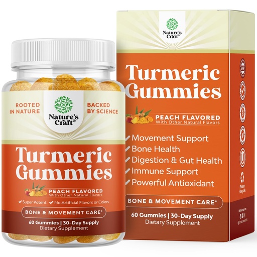 [BRSWYEI7C4IAIHTG] Turmeric Curcumin Immune Support Gummies - Antioxidant Turmeric Gummies for Advanced Skin Support - Digestive Support - Gummy Vitamins with Curcumin Powder & Black Pepper - Immune Booster - 60 Count