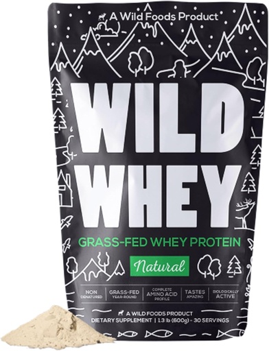 [BRSWIAY6B4DGOH3C] Raw Grass-Fed Whey Protein, Cold Process, Nondenatured, Pasture-Raised Cows, Low Carb, Keto, Paleo Friendly, GMO-Free, Gluten-Free, rBGH-Free, U.S.A Made, 480g Protein (1.32 Pound Unflavored)