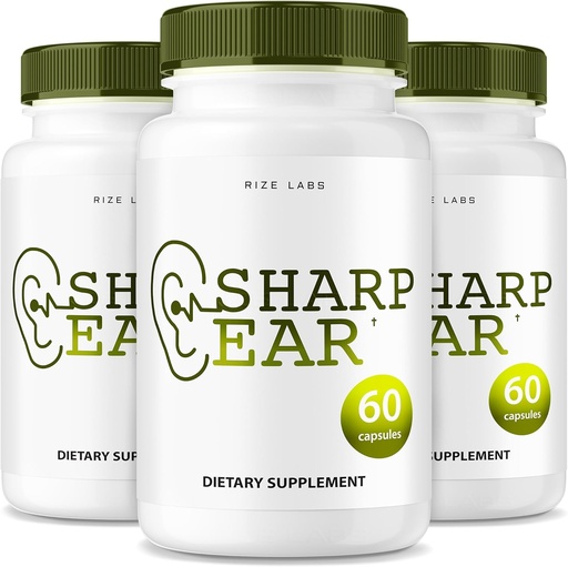 [BRSROHQEAF7BE2TA] rize labs Sharp Ear Capsules, Pills for Clear Hearing, Supplement to Restore Hearing Health, Advanced Formula Maximum Strength - Pack of 3(180 Capsules)