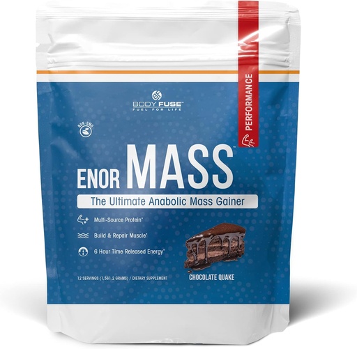 [BRSWGYALBUPWG2TH] EnorMass Chocolate Quake | Weight Gainer & Muscle Builder | 500 Cal per Serving