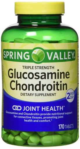 [BRSWIYYZB4CQKFI5] Spring Valley - Glucosamine Chondroitin, Triple Strength, 340 Tablets, Twin Pack