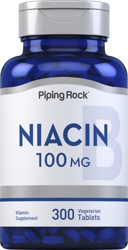 [BRSRMZIHDEMGK3Q4] Piping Rock Niacin Supplement 100mg | 300 Tablets | Vitamin B3 for Men and Women | Nicotinic Acid with Flushing | Vegetarian, Non-GMO, Gluten Free