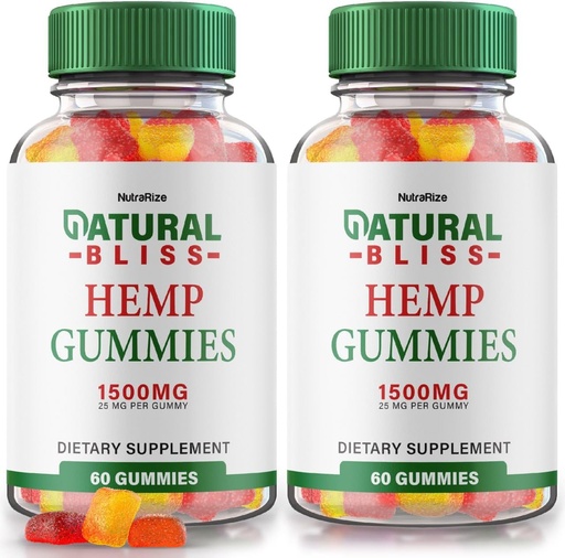 [BRSROBTQPMGRSGT2] NutraRize (Pack of 2 Natural Bliss Gummies, Hemp Supplement for Tranquility, A Daily Indulgence of Relaxation and Focus, NaturalBliss Reviews (120 Gummies)